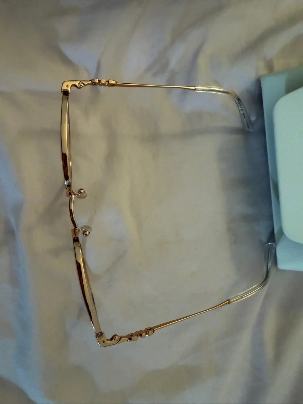 Michael Kors Rose Gold Wireframe Glasses with Clear Temples